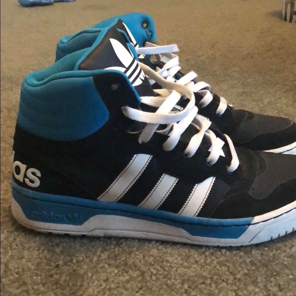 Blue Adidas Hightop shoes